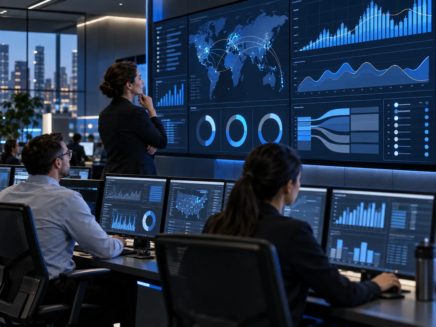 An operations team using real-time performance visibility to make clear decisions